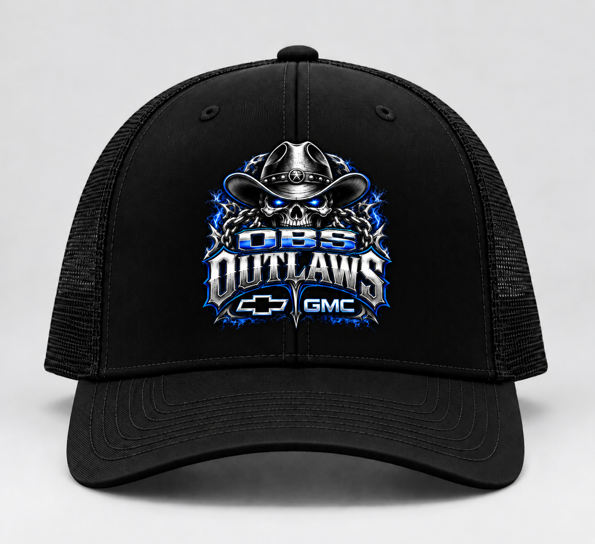 OBS Outlaws Richardson 112 black hat with smaller front design