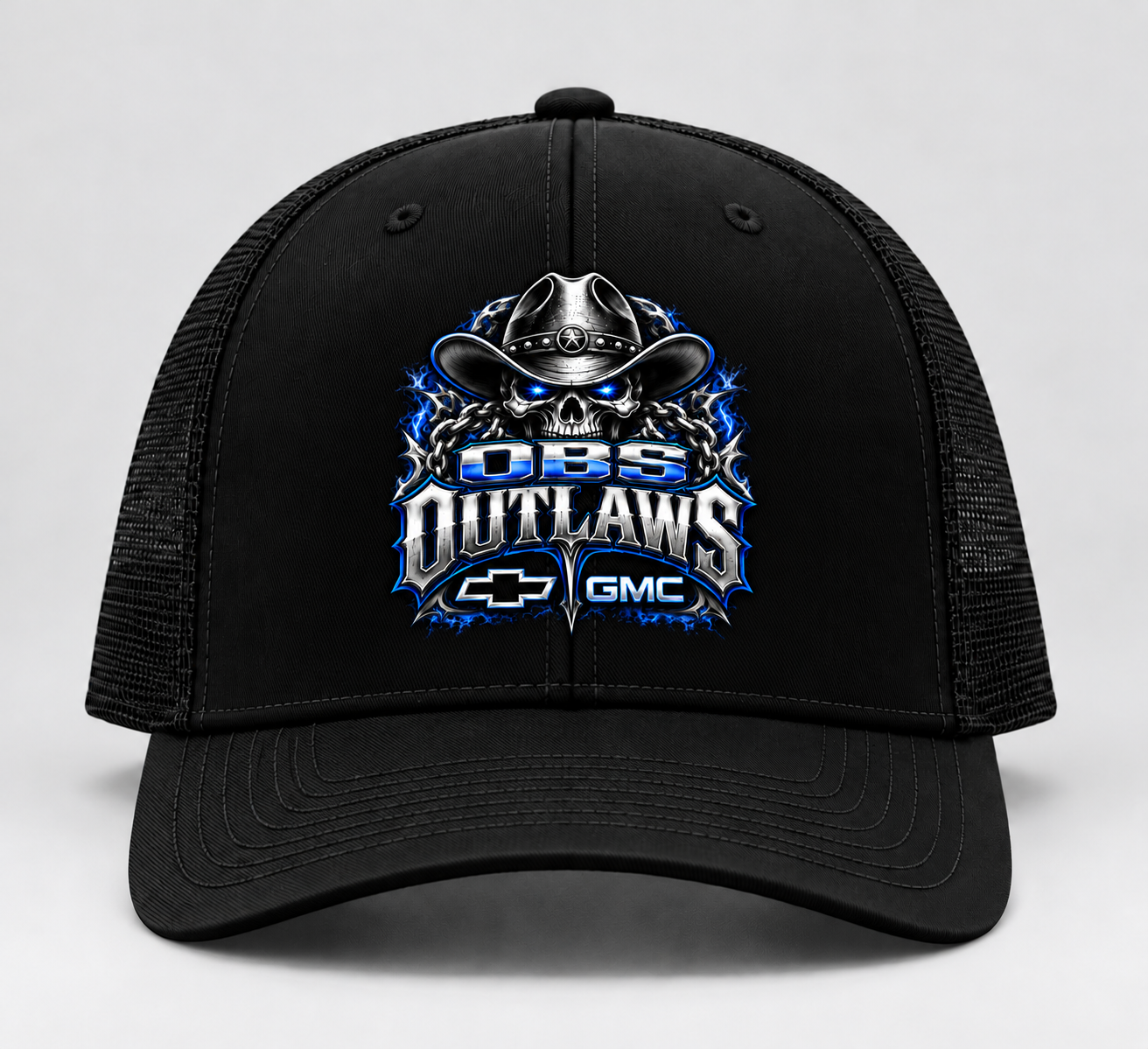 OBS Outlaws Richardson 112 black hat with smaller front design