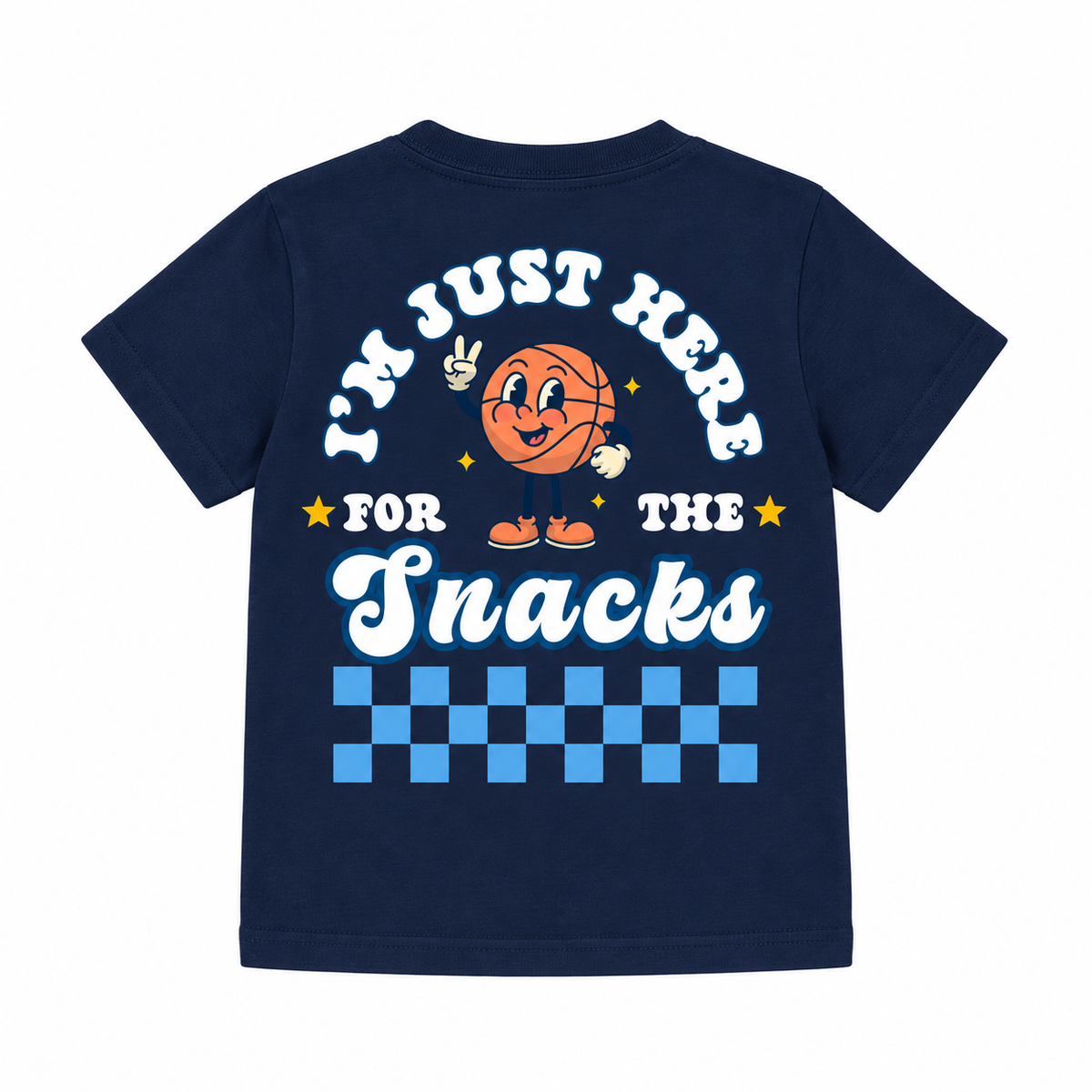 Rams Kids toddler navy T-shirt back with Carolina blue checkerboard